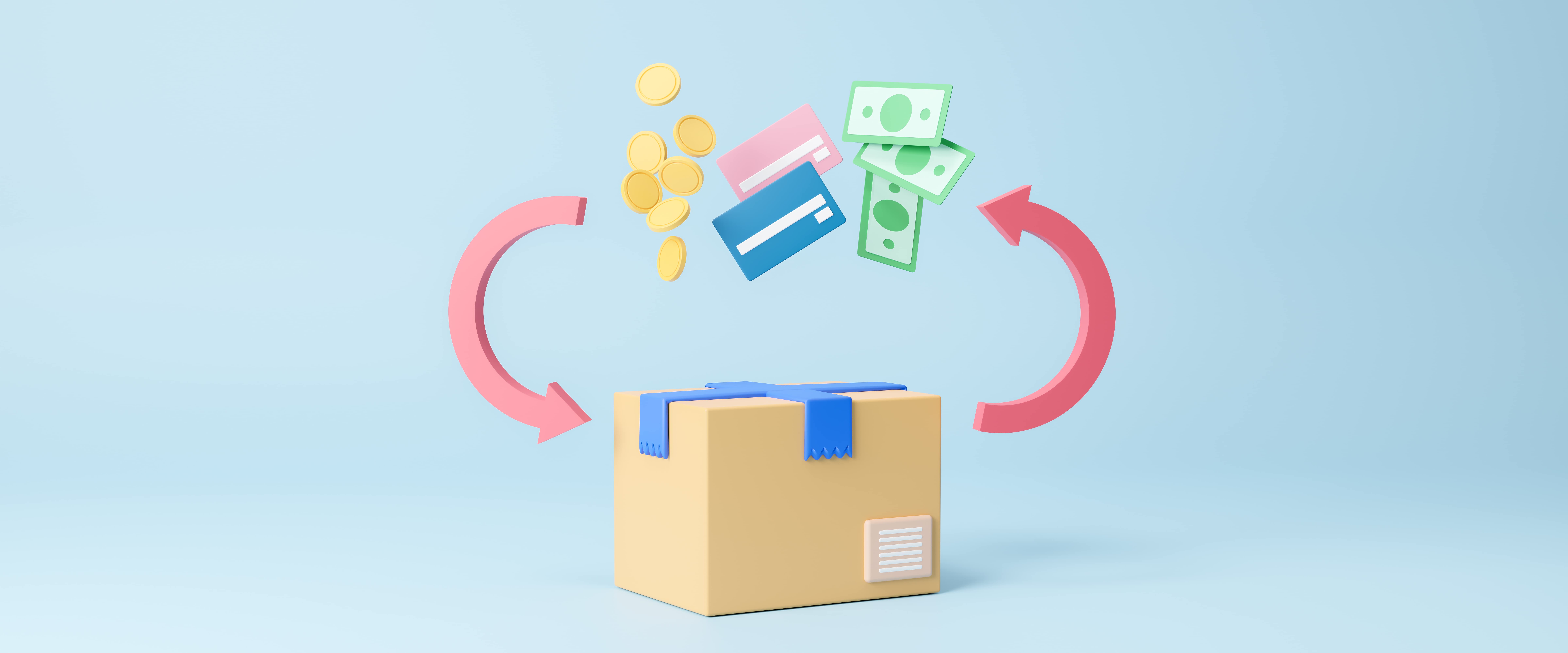 Image shows a box and arrows, there is a card above the box with cash next to it. The Cash, card and box are connected by arrows- How to integrate with a payment processor?